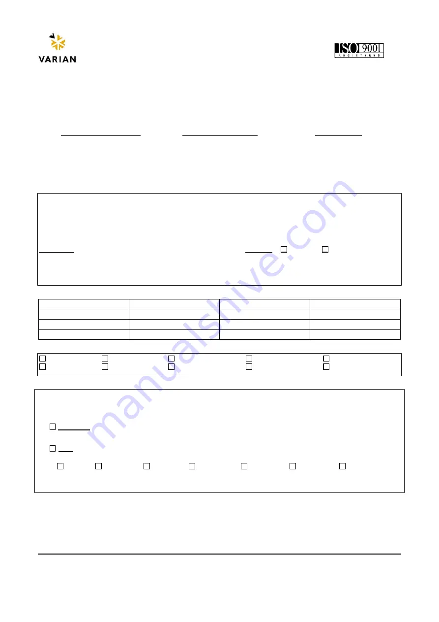 Varian 949-9308 Скачать руководство пользователя страница 22