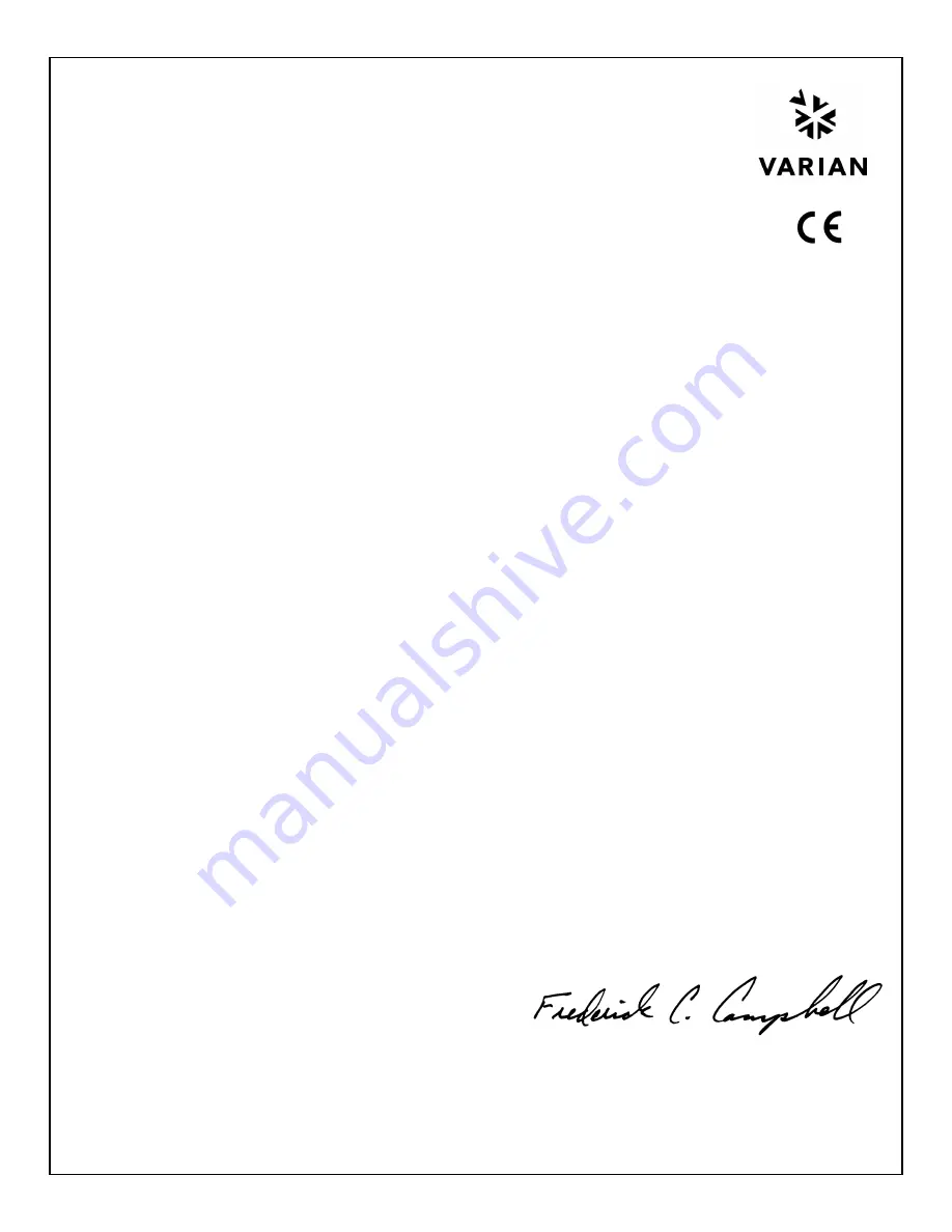 Varian SH-110 Instruction Manual Download Page 3