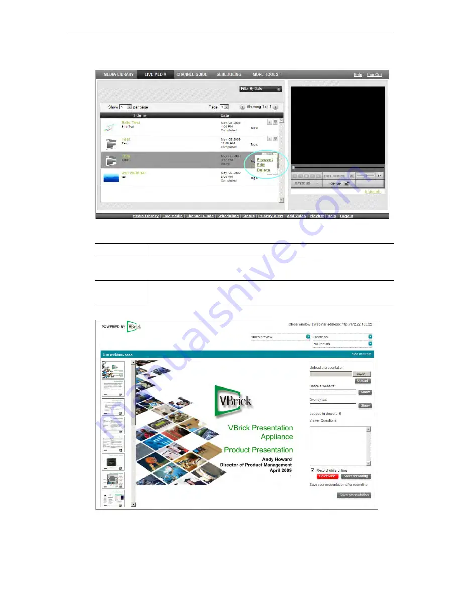 VBrick Systems ENTERPRISE MEDIA SYSTEM V5.0 User Manual Download Page 60