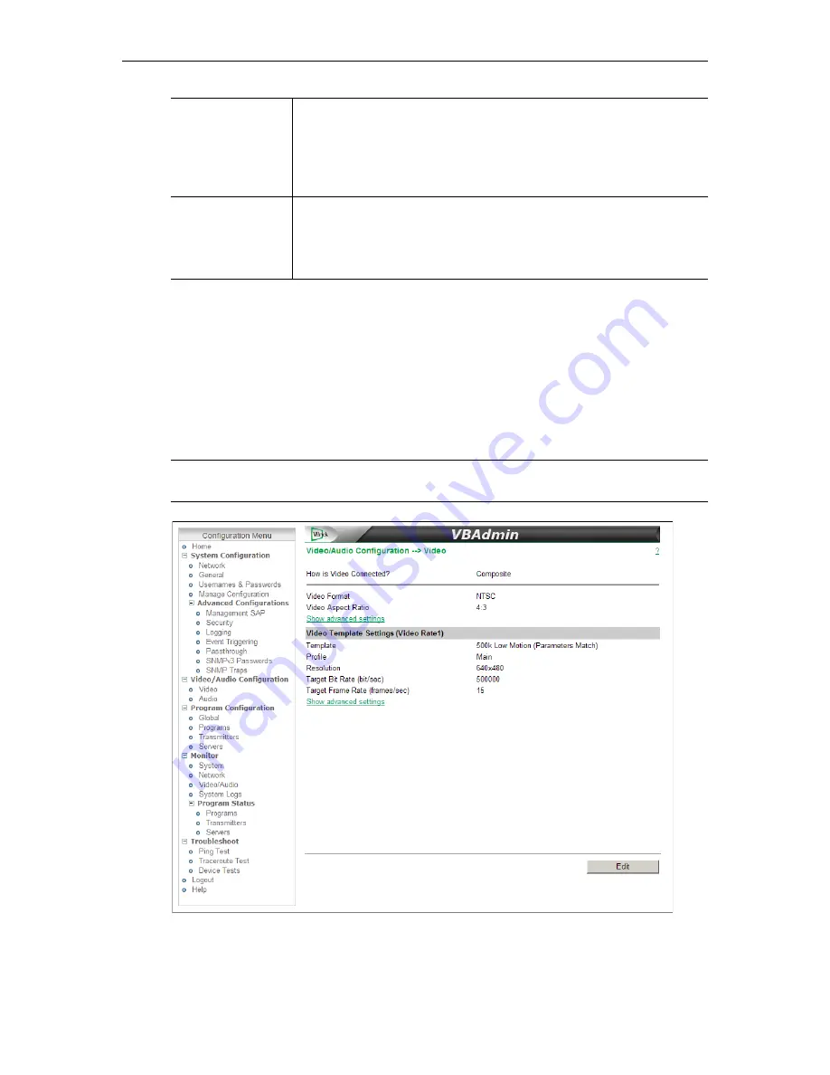 VBrick 7000 Series Getting Started Manual Download Page 44