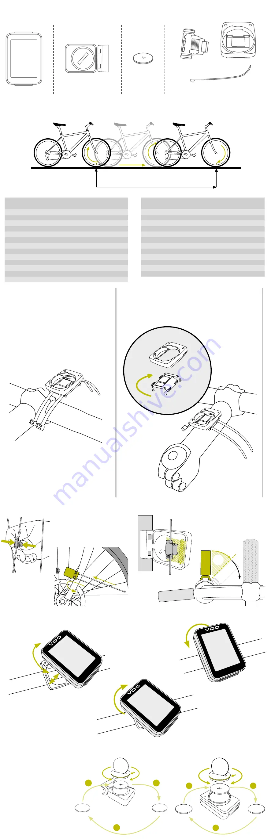 VDO Cyclecomputing M3 WL Quick Start Manual Download Page 2