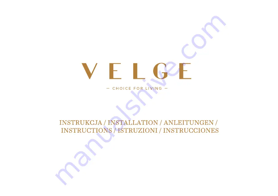 VELGE Kjerag Installation, Operating And Maintenance Instructions Download Page 1