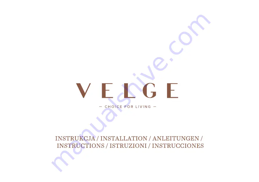 VELGE Skarstind Installation, Operating And Maintenance Instructions Download Page 1