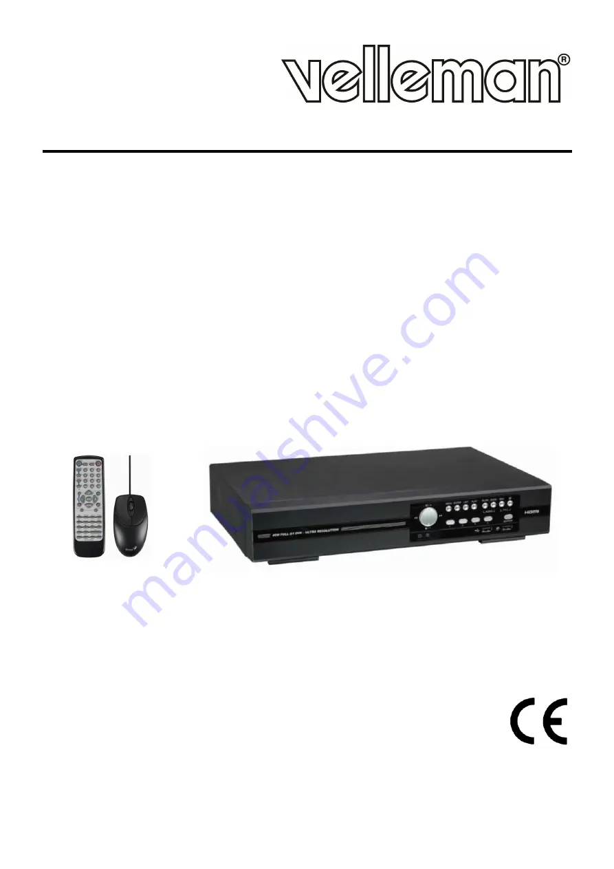 Velleman DVR4H5 Quick Installation Manual Download Page 1