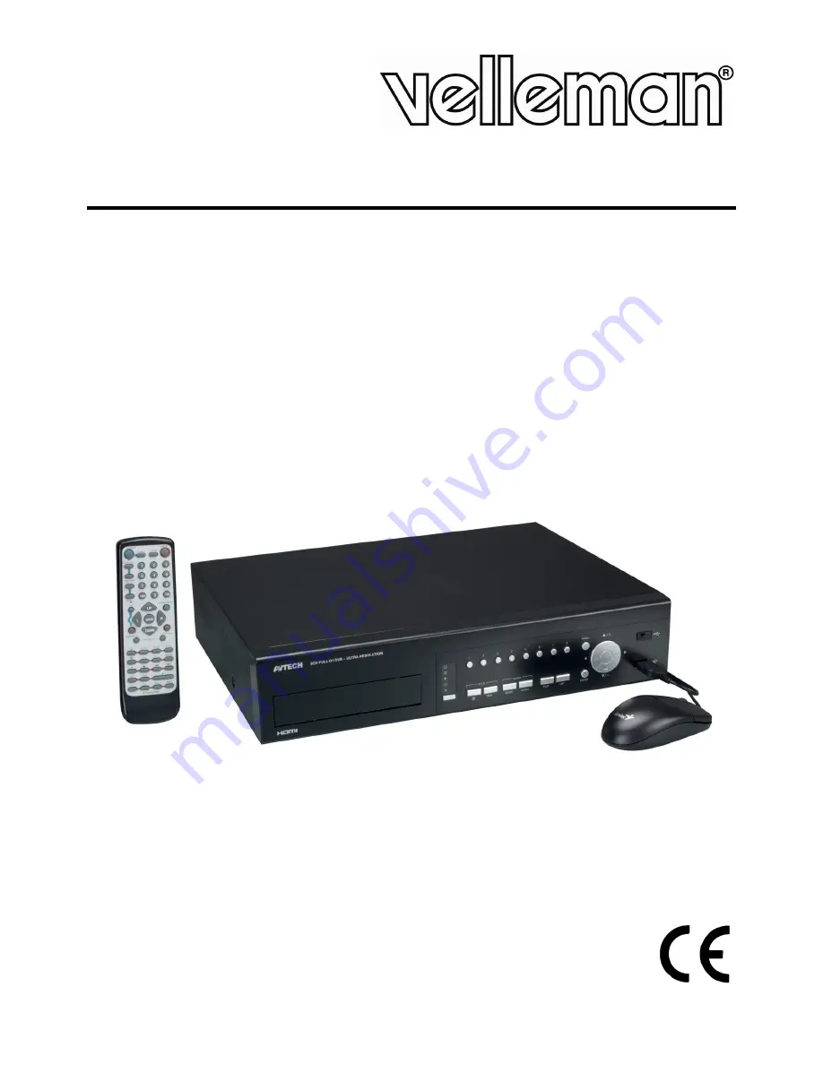 Velleman DVR8H3 Quick Installation Manual Download Page 1