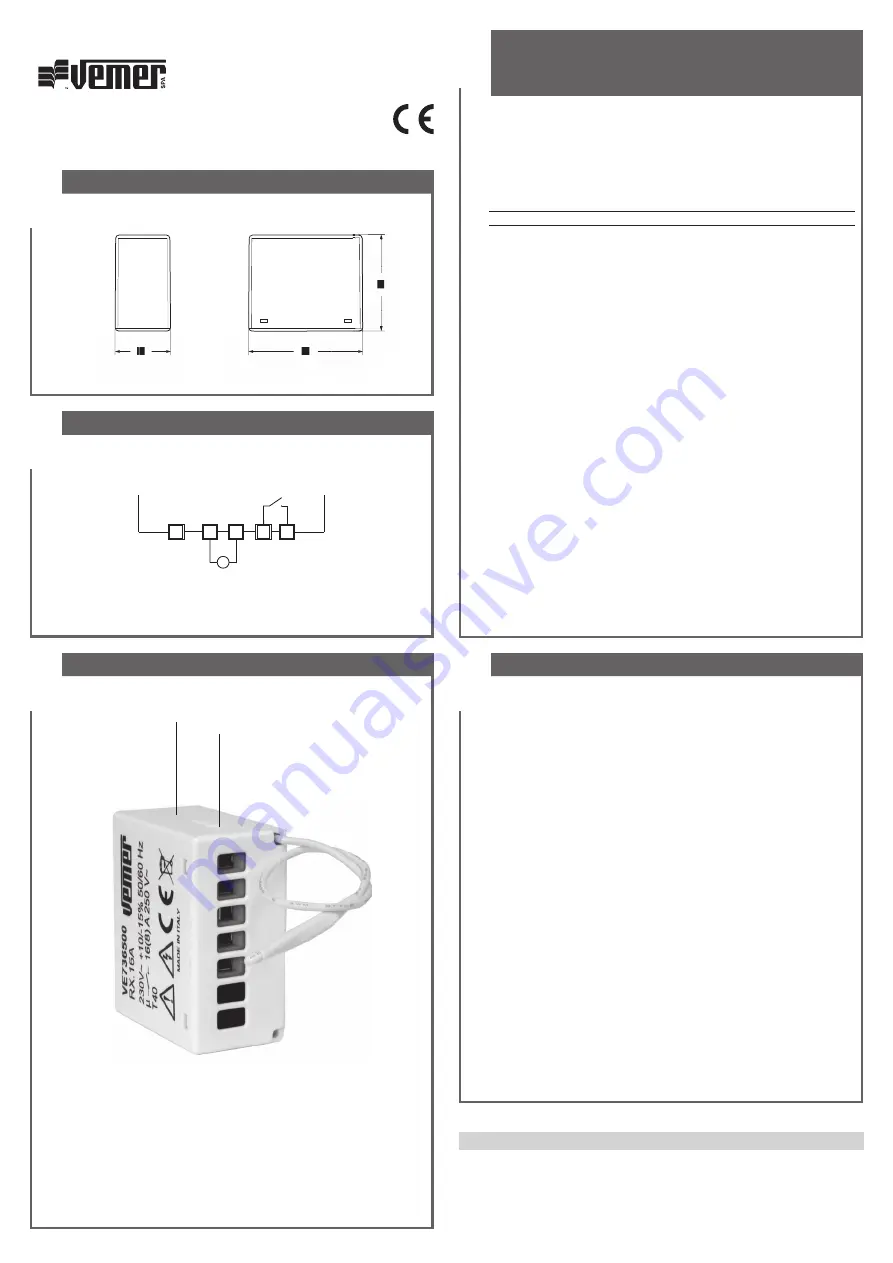 Vemer RX.16A User Manual Download Page 1