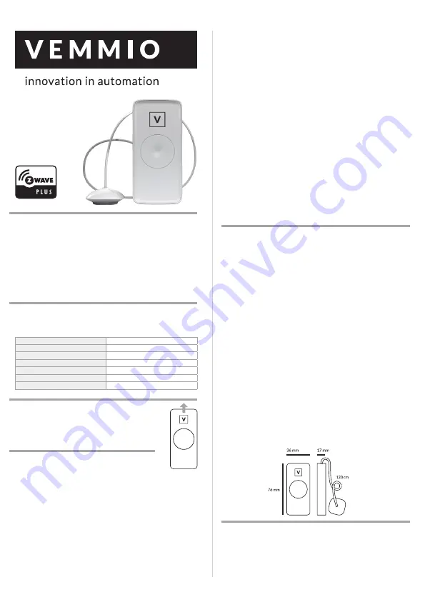 Vemmio FL-100 Quick Start Manual Download Page 1