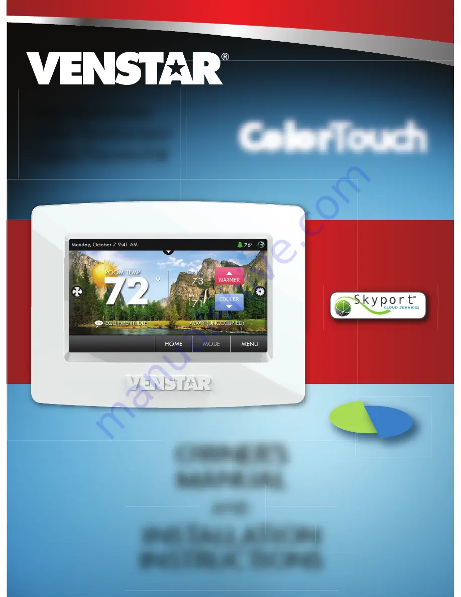 Venstar ColorTouch T5800 Скачать руководство пользователя страница 1