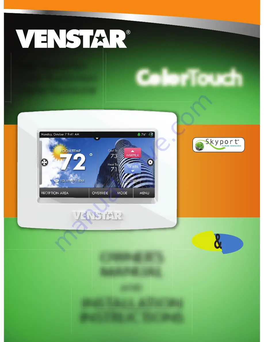 Venstar ColorTouch T6800 Скачать руководство пользователя страница 1