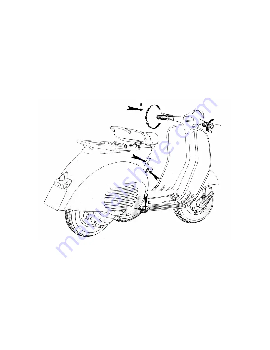 VESPA 1962 150 Operation & Maintenance Manual Download Page 19