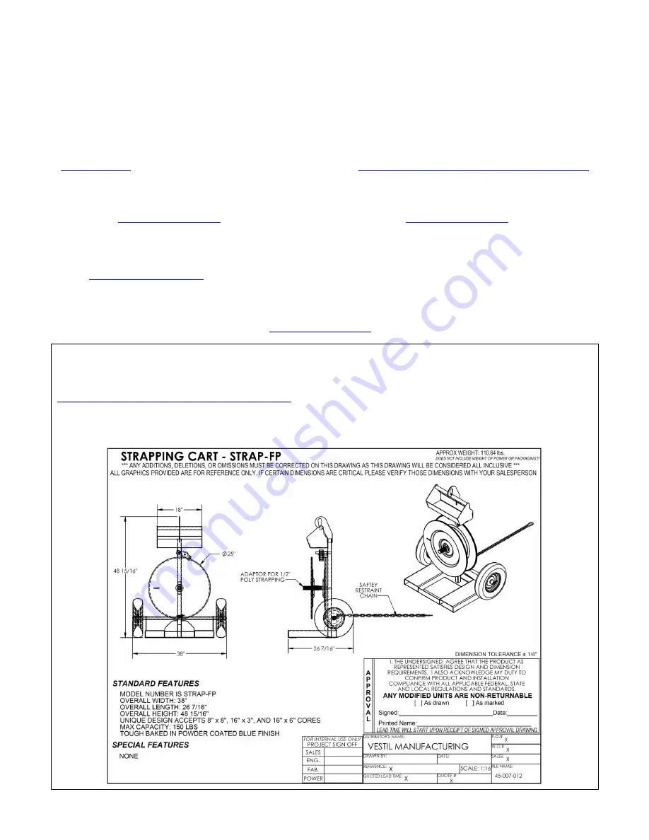 Vestil STRAP-FP Instruction Manual Download Page 3