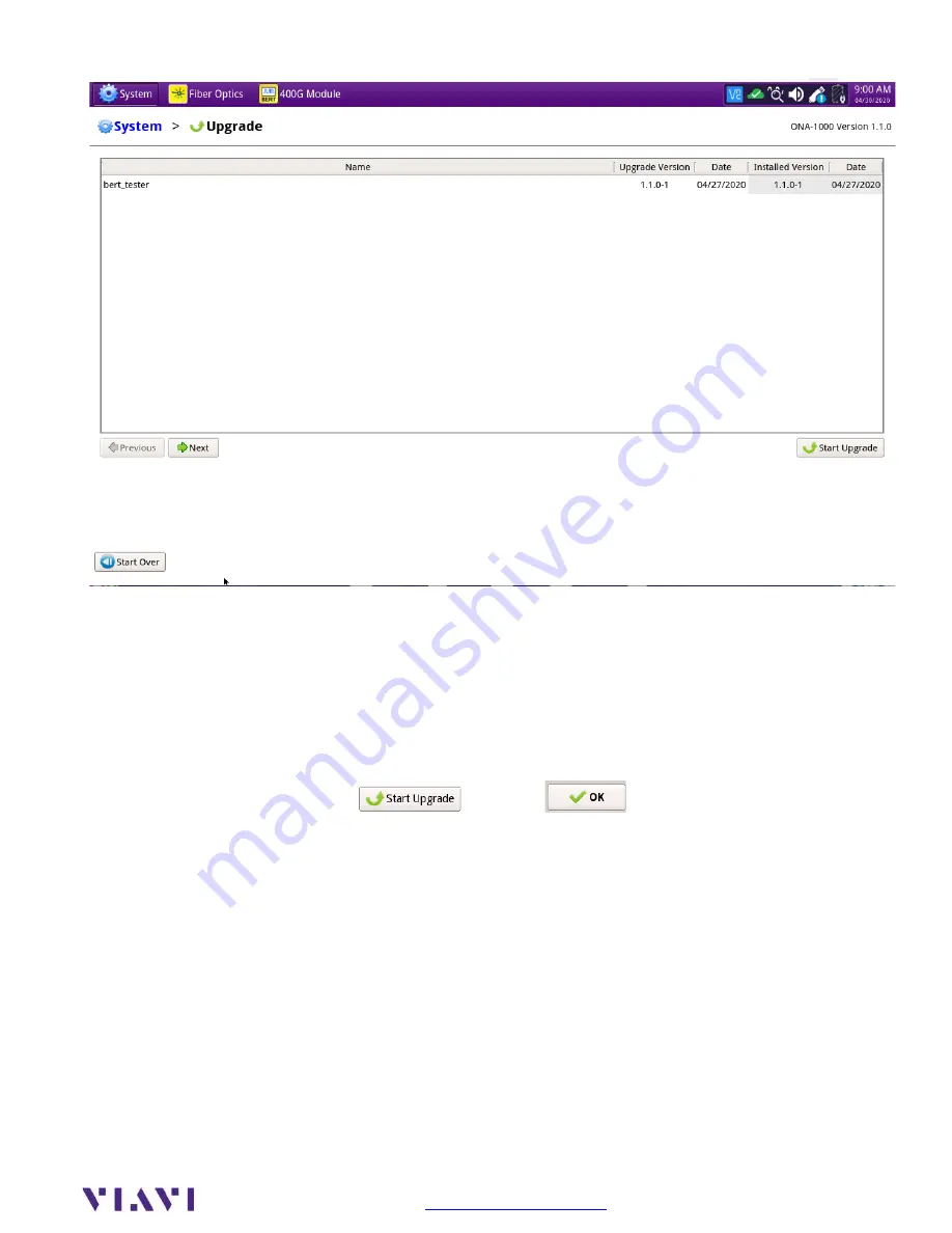 Viavi OneAdvisor ONA-1000 400G Software Update Instructions Download Page 7