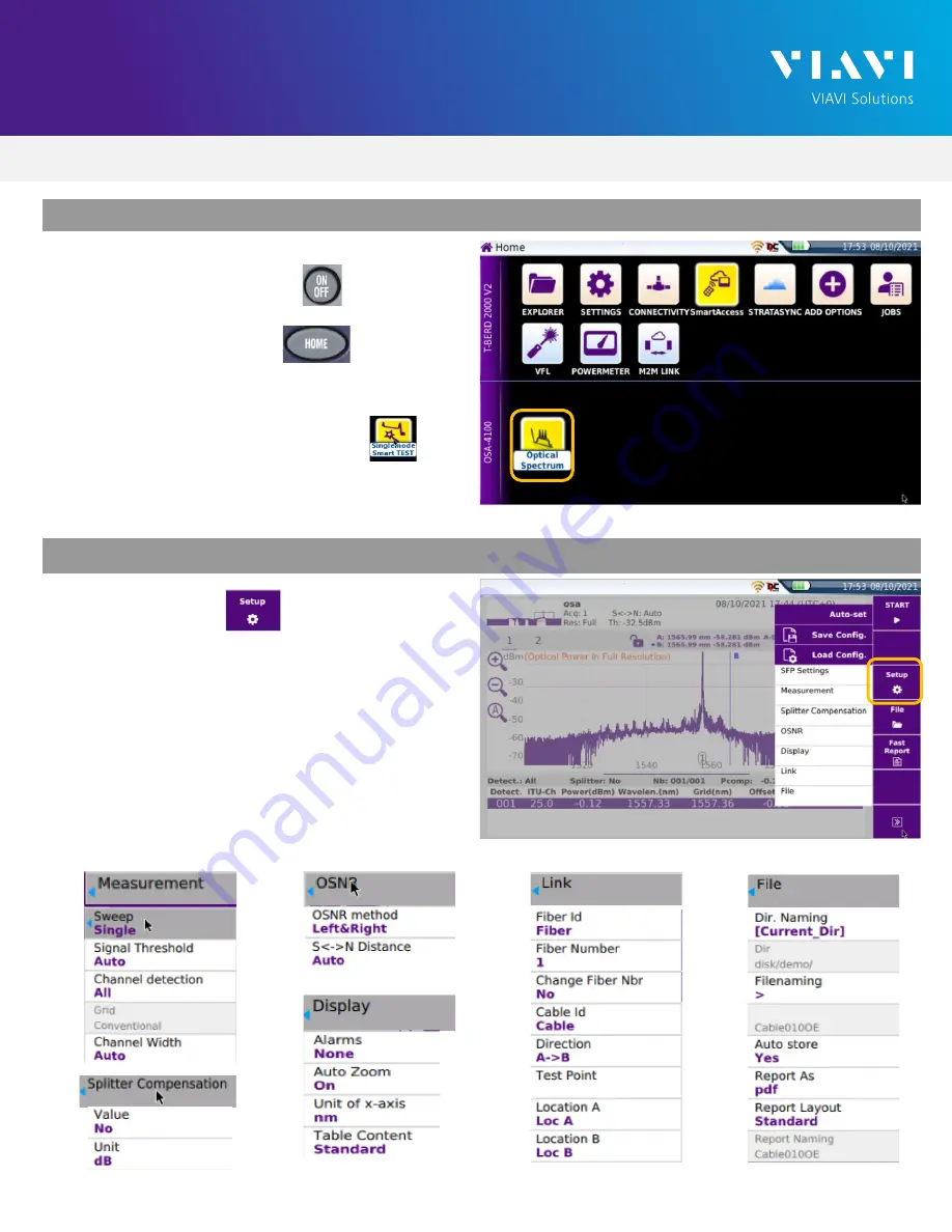 Viavi OSA-4100 Quick Card User Manual Download Page 3