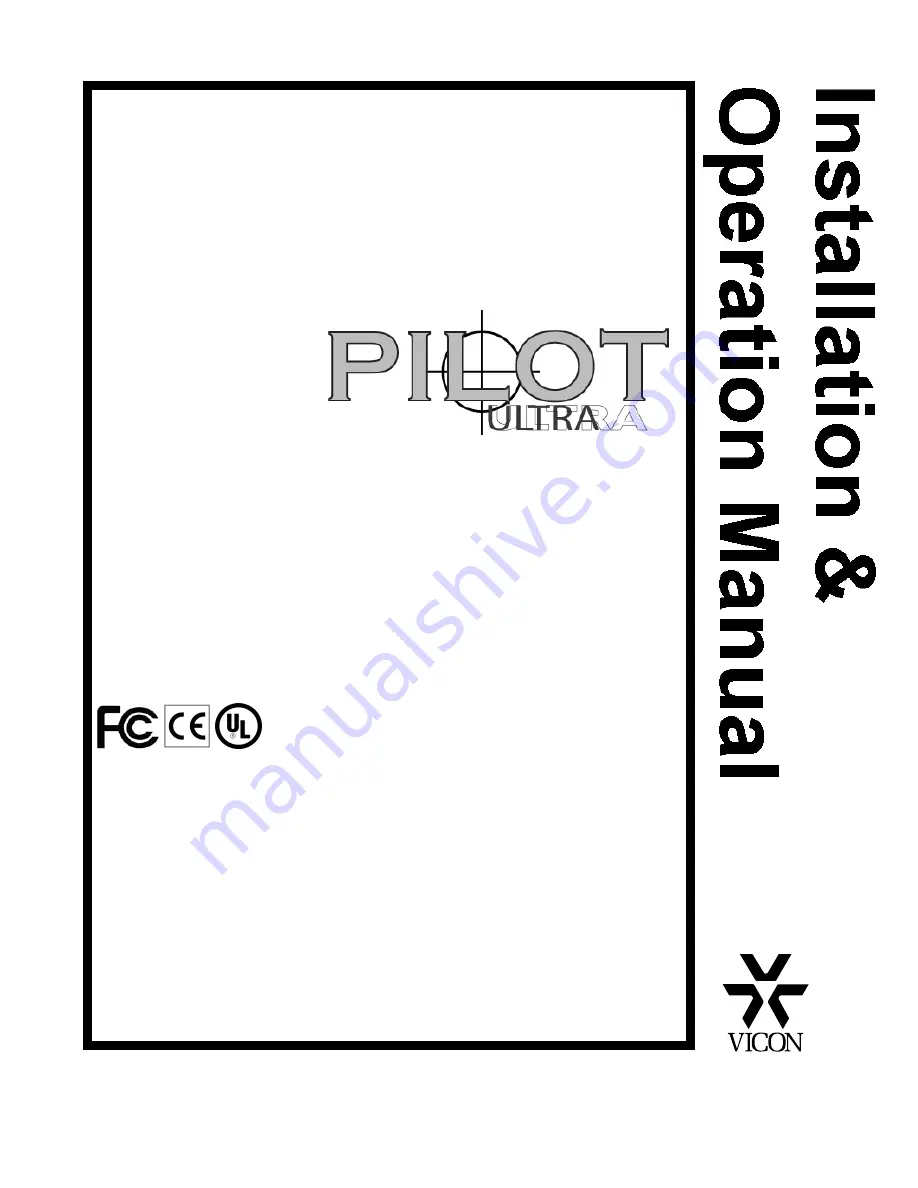 Vicon V1599 Installation & Operation Manual Download Page 1