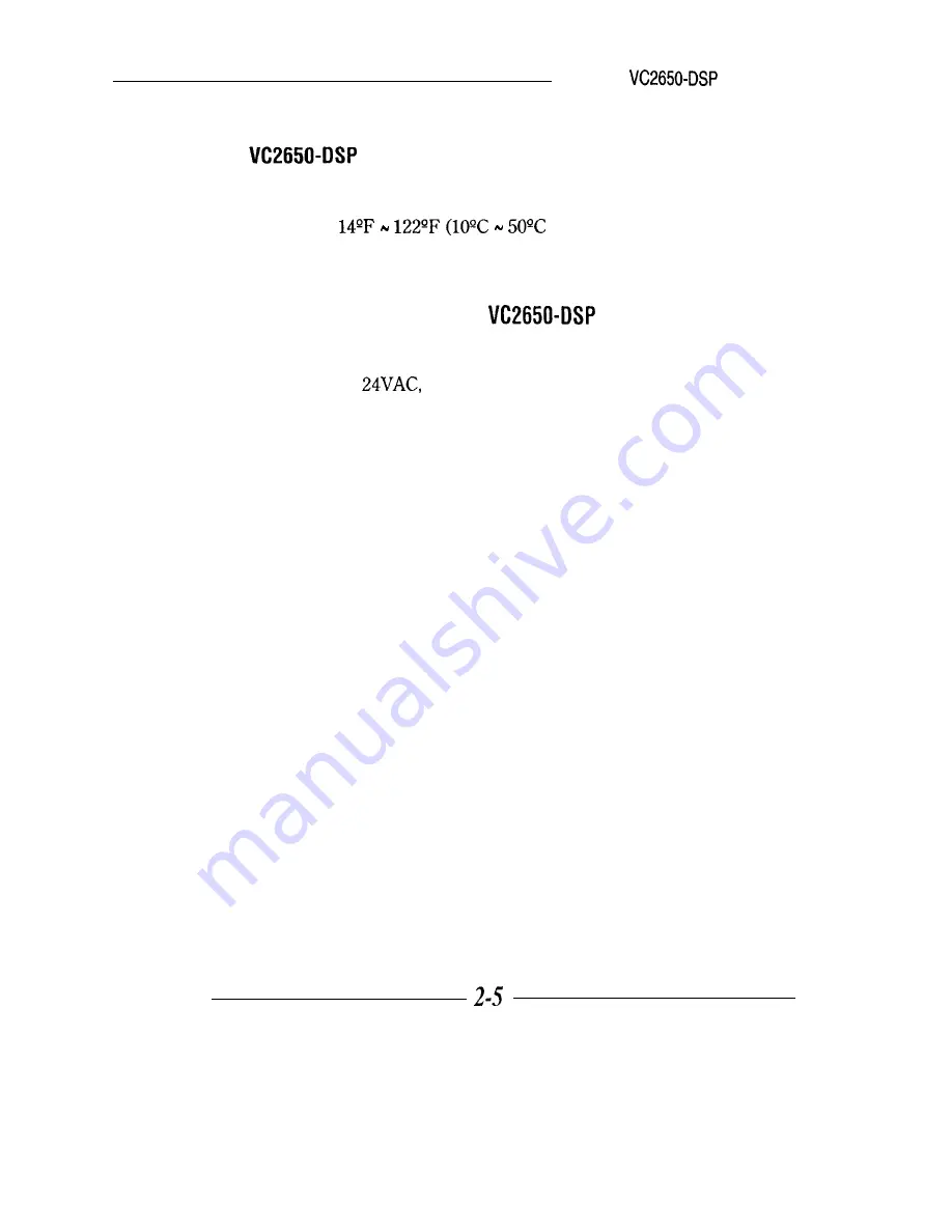 Vicon VC2650-DSP Installation And Operation Manual Download Page 24