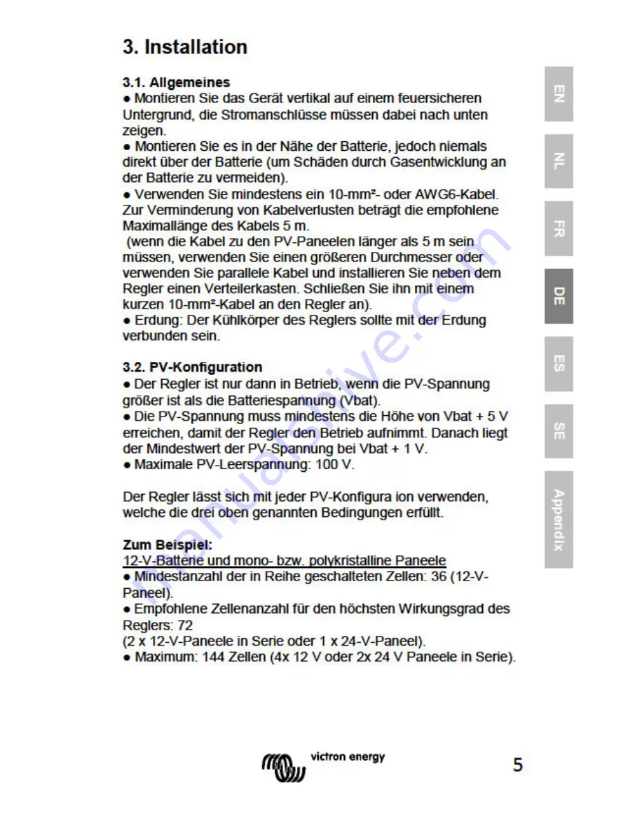 Victron energy BlueSolar MPPT 100/50 User Manual Download Page 45