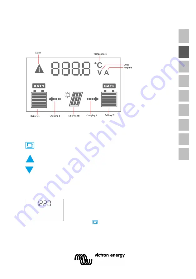 Victron energy BlueSolar PWM DUO 12V 24V 20A LCD USB Скачать руководство пользователя страница 13