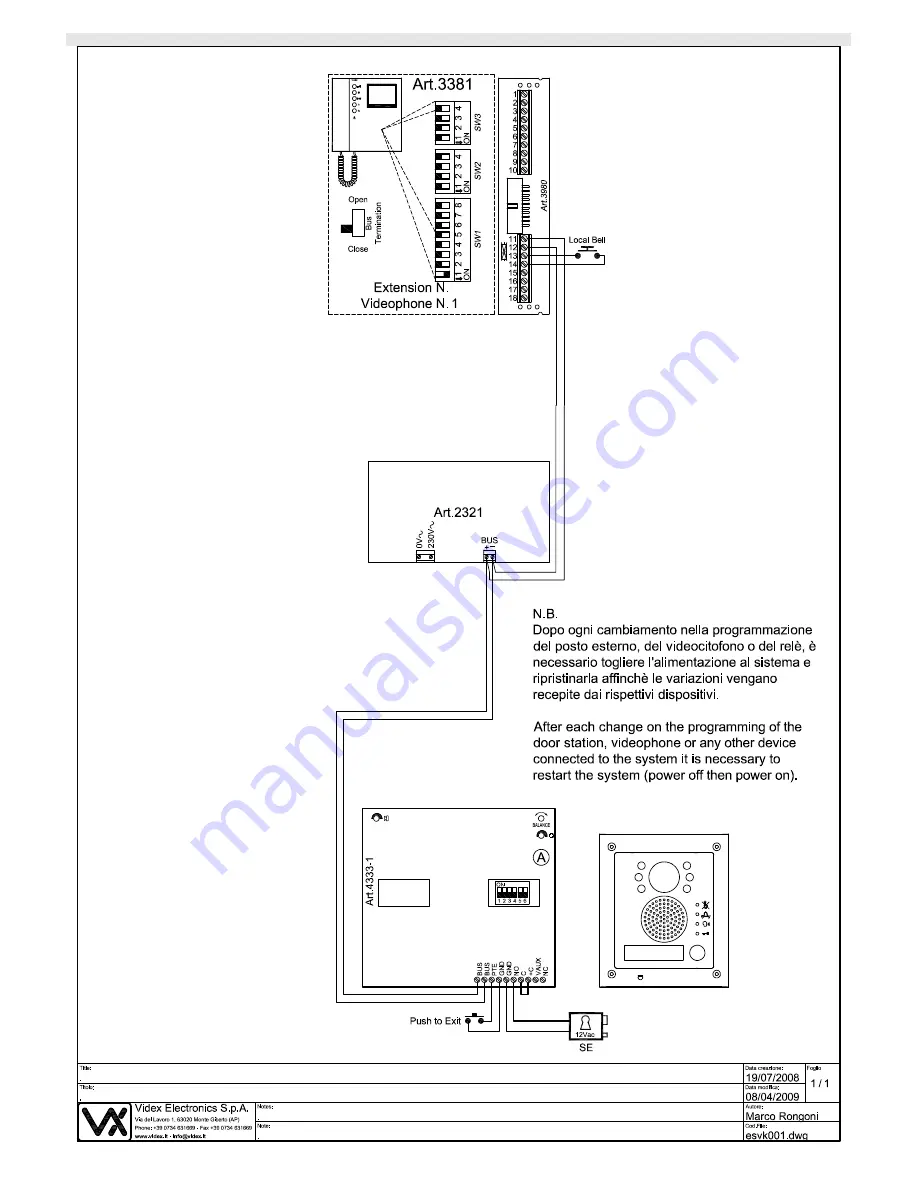 Videx 2 Wire Manual Download Page 30