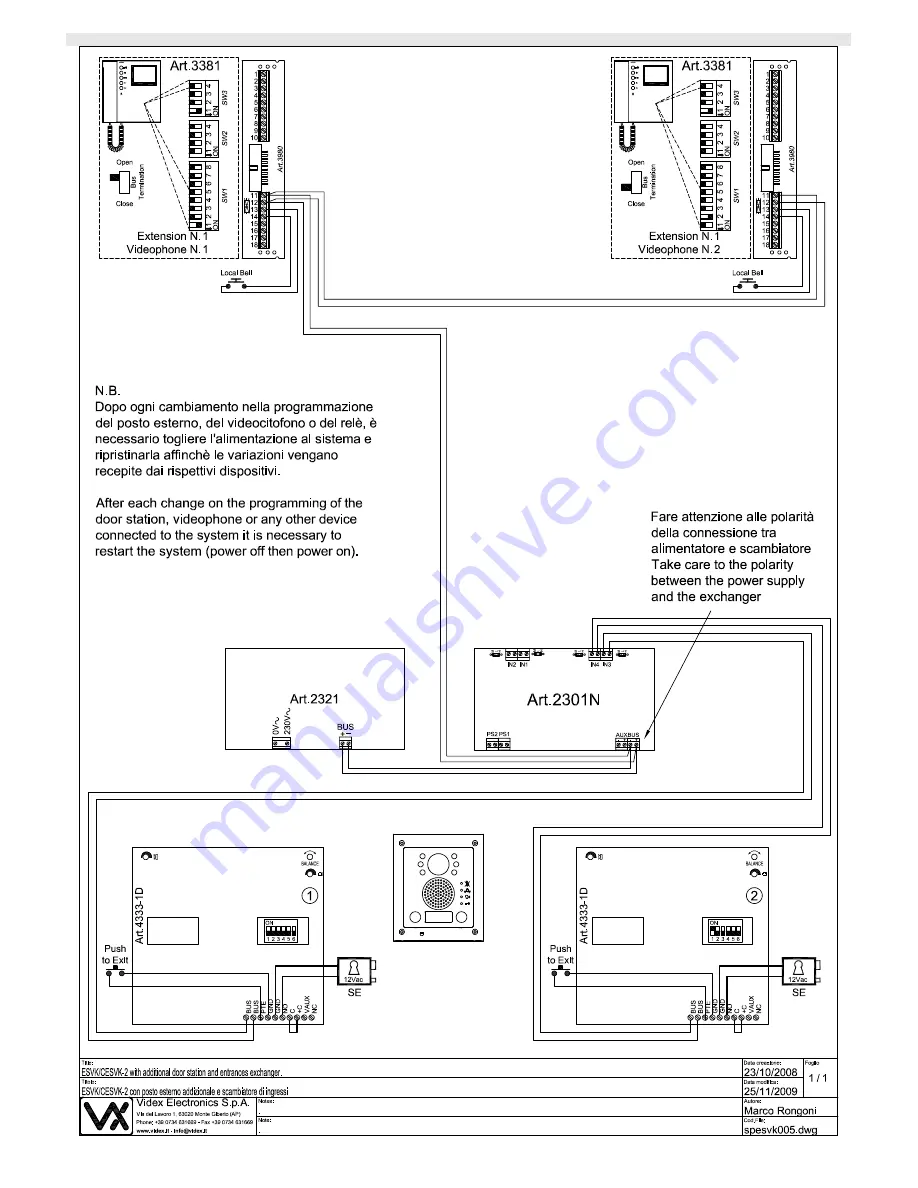 Videx 2 Wire Manual Download Page 35