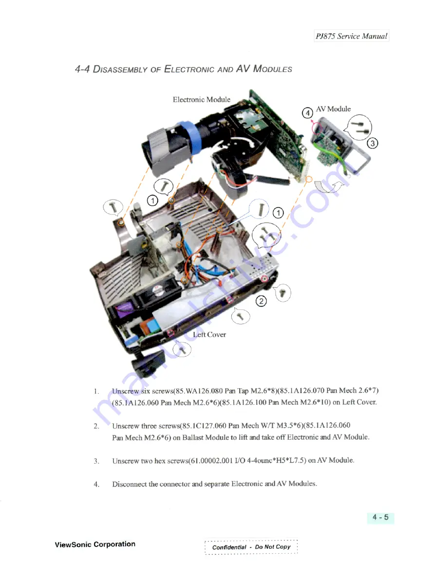 ViewSonic LITE BIRD PJ875 VPROJ22277-1W Скачать руководство пользователя страница 36