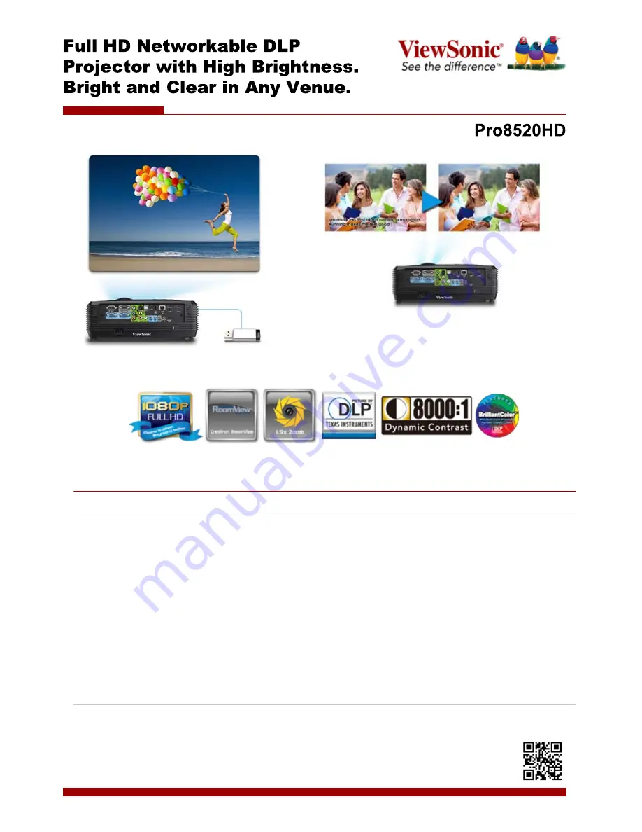 ViewSonic Pro8520HD Brochure & Specs Download Page 5