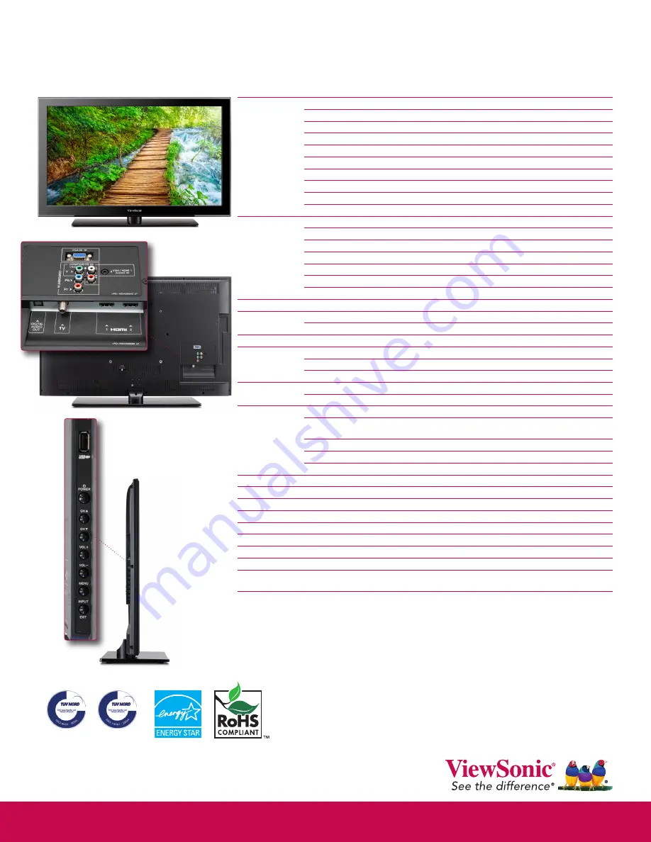 ViewSonic VT3210LED Specifications Download Page 2