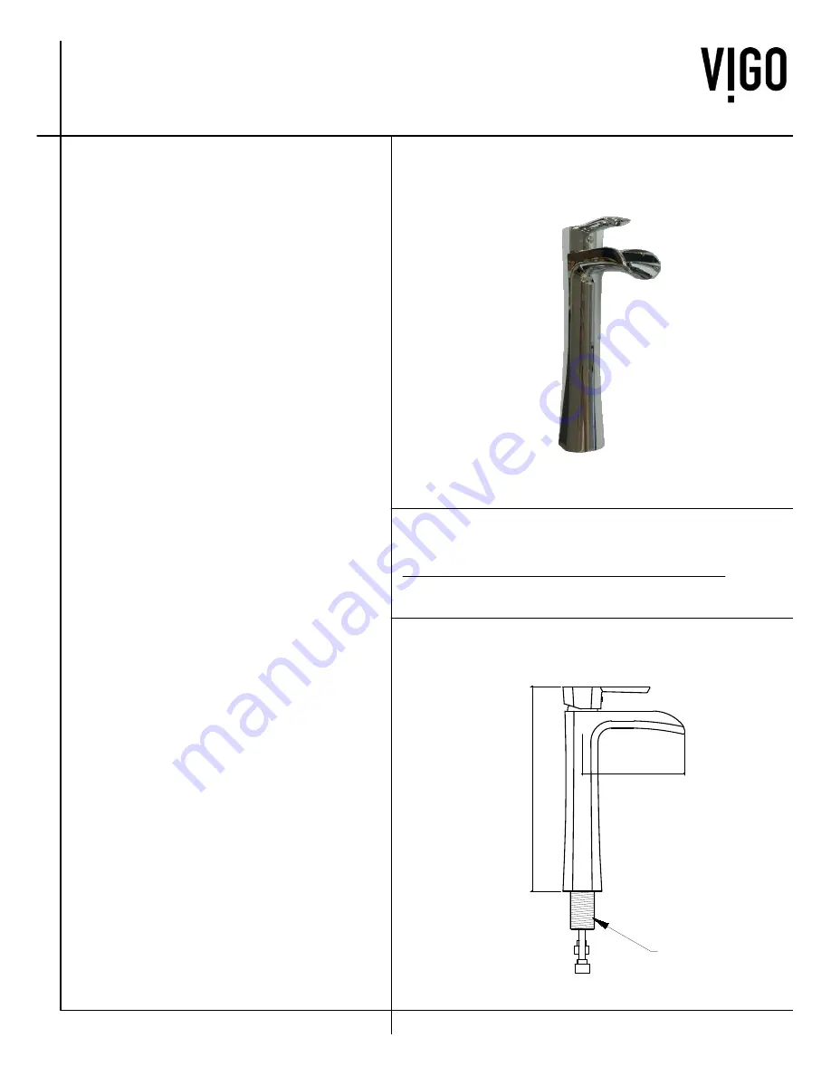 VIGO Niko VG03024CH Manual Download Page 1