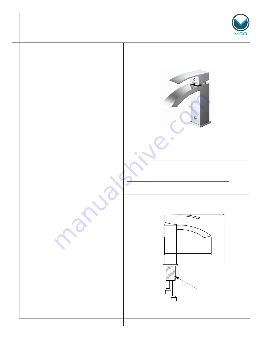 VIGO VG01015 Quick Start Manual Download Page 1