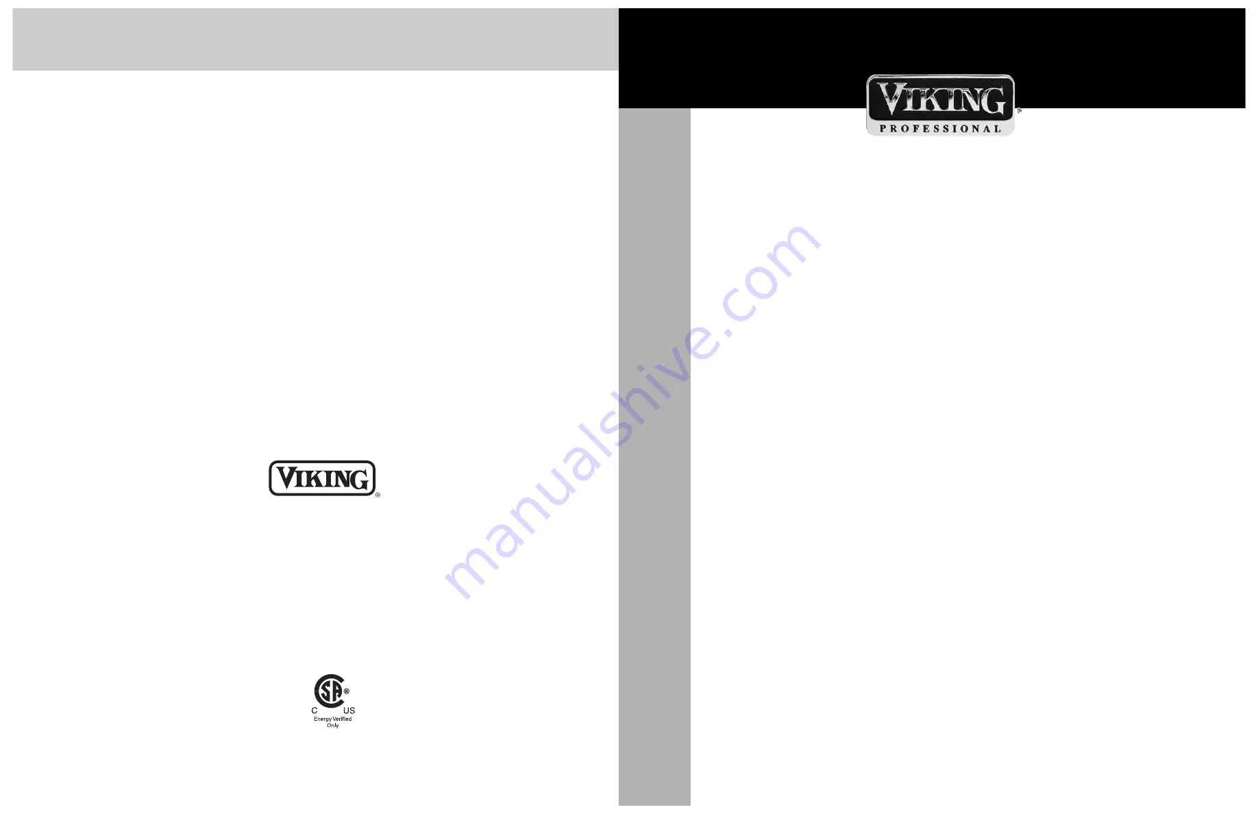 Viking Professional VCFB Installation Manual Download Page 1