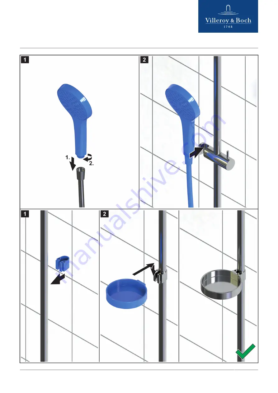 Villeroy & Boch Universal Shower Set Installation Instructions Manual Download Page 5