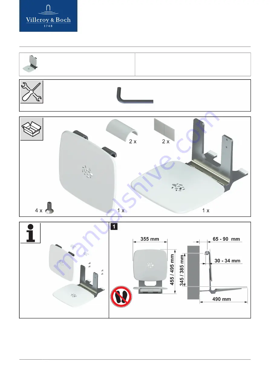 Villeroy & Boch ViCare UNIVERSAL 921701 68 Installation Instructions Download Page 2