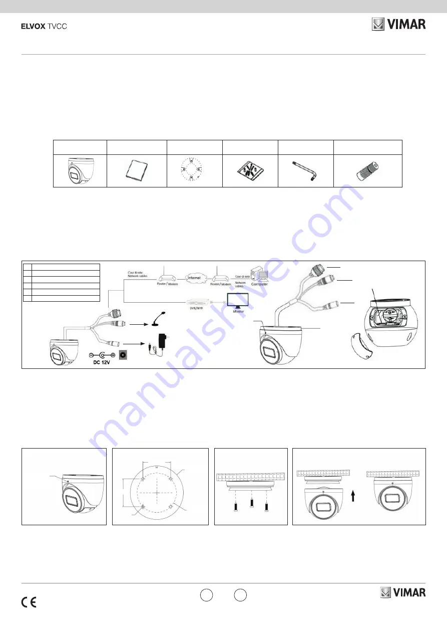 Vimar ELVOX 4622.2812FMS Quick Start Manual Download Page 1