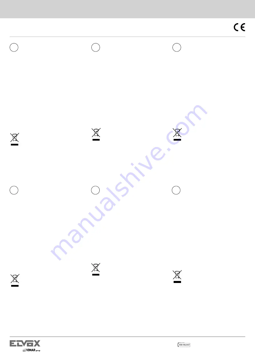 Vimar Elvox 69TF Instruction Sheet Download Page 1