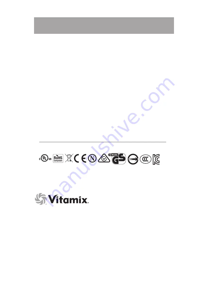 Vitamix VTX TNC5200 BK Owner'S Manual Download Page 13