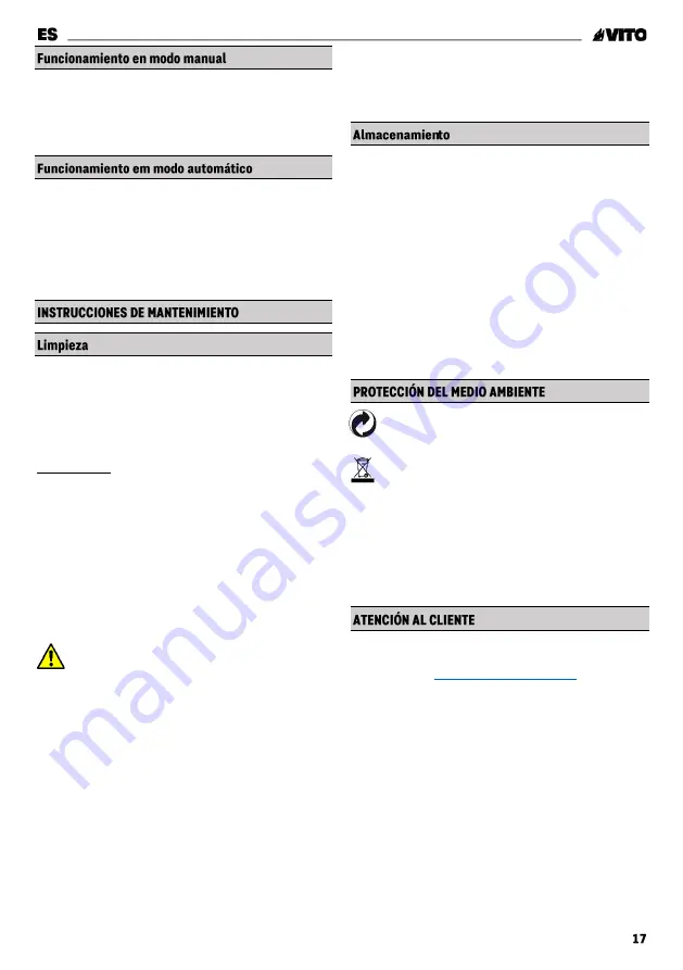 Vito Agro VIBSMAL1000 Instruction Manual Download Page 17