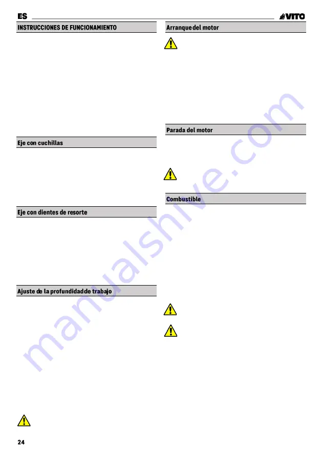 VITO GARDEN VIE54 Instruction Manual Download Page 24