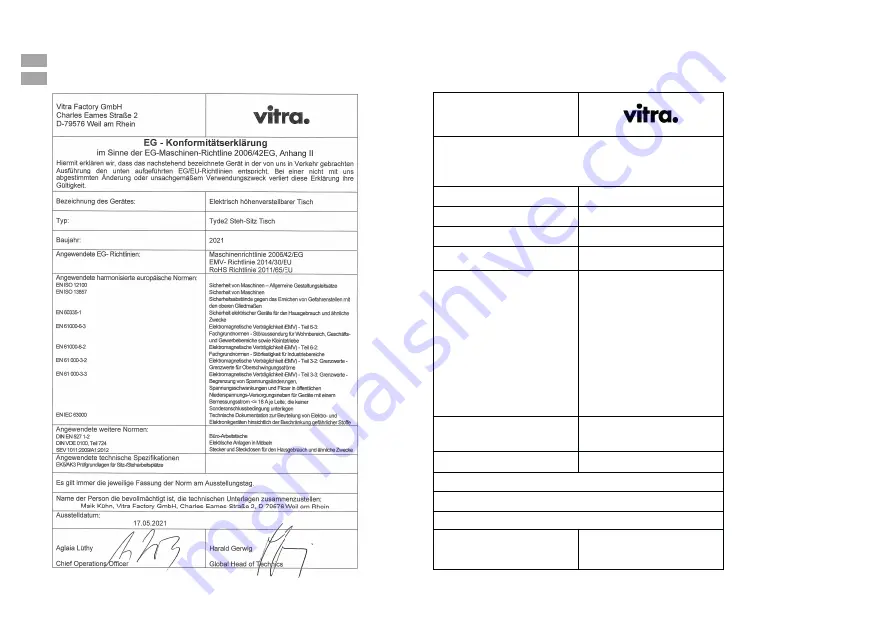 VITRA Tyde 2 Instructions For Use Manual Download Page 14