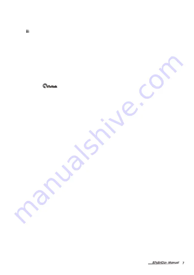 Vivitek RP56HD21-A User Manual Download Page 10