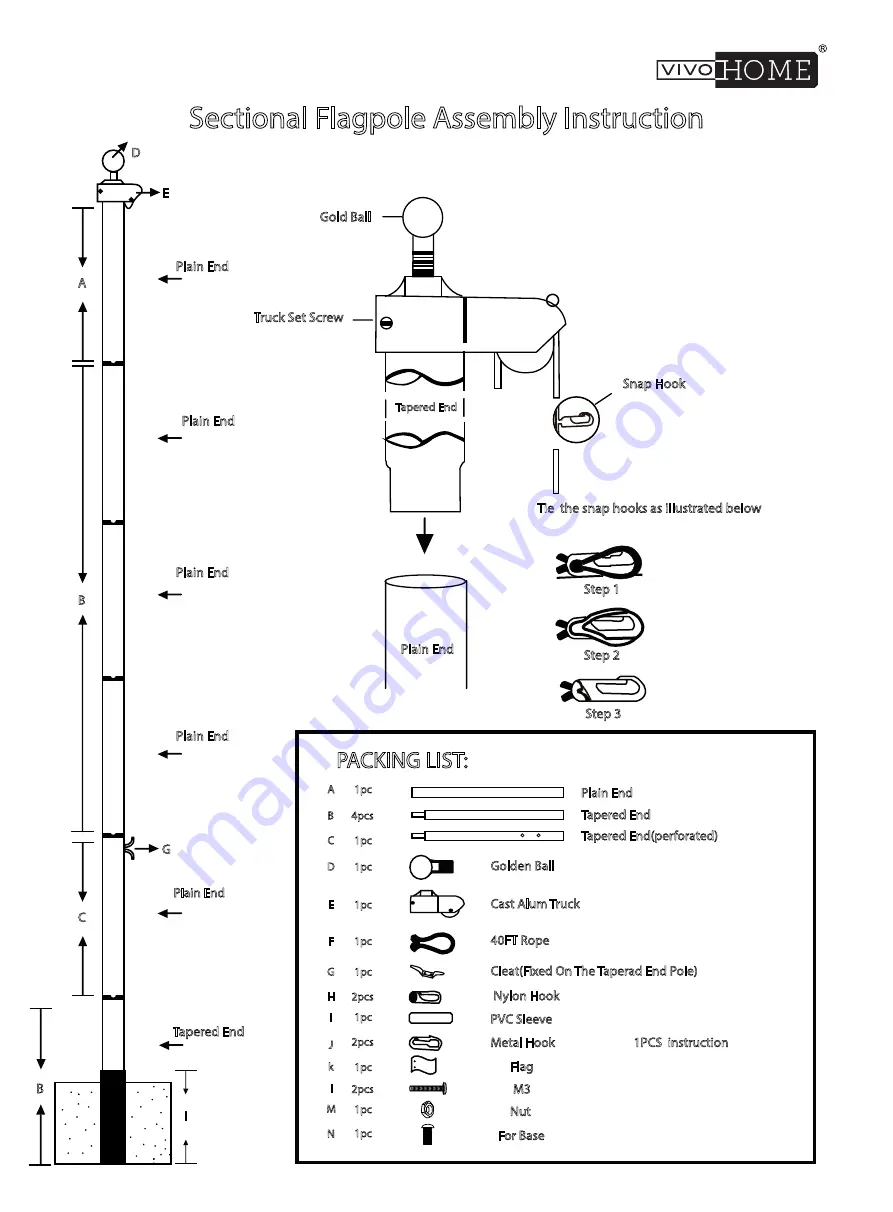 VIVOHOME VH588 Assembly Instruction Download Page 1