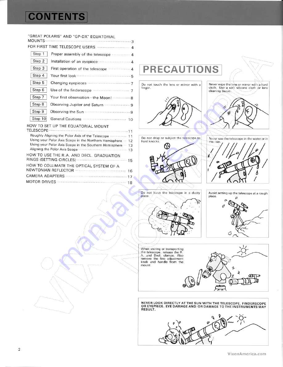 Vixen GP-DX Instruction Manual Download Page 2