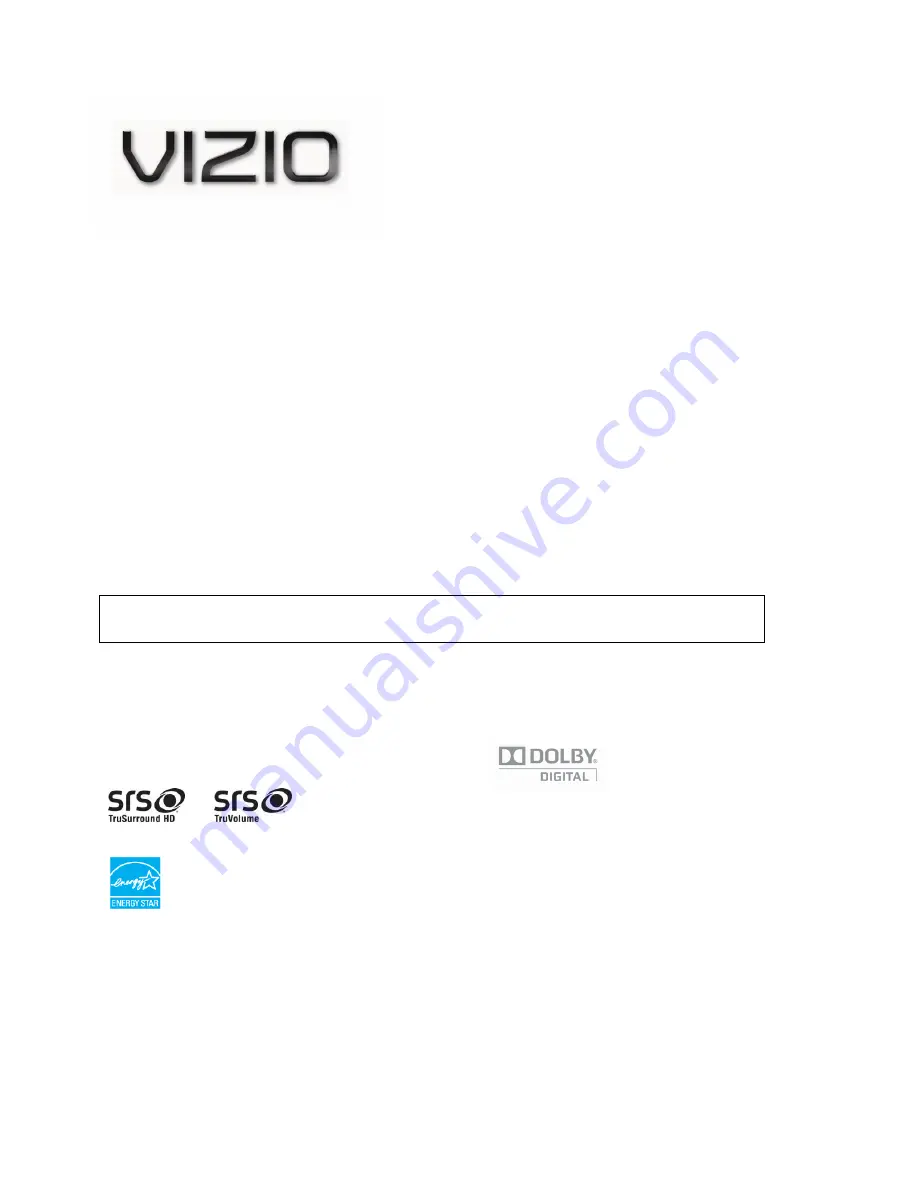 Vizio M470NV Razor LED User Manual Download Page 2