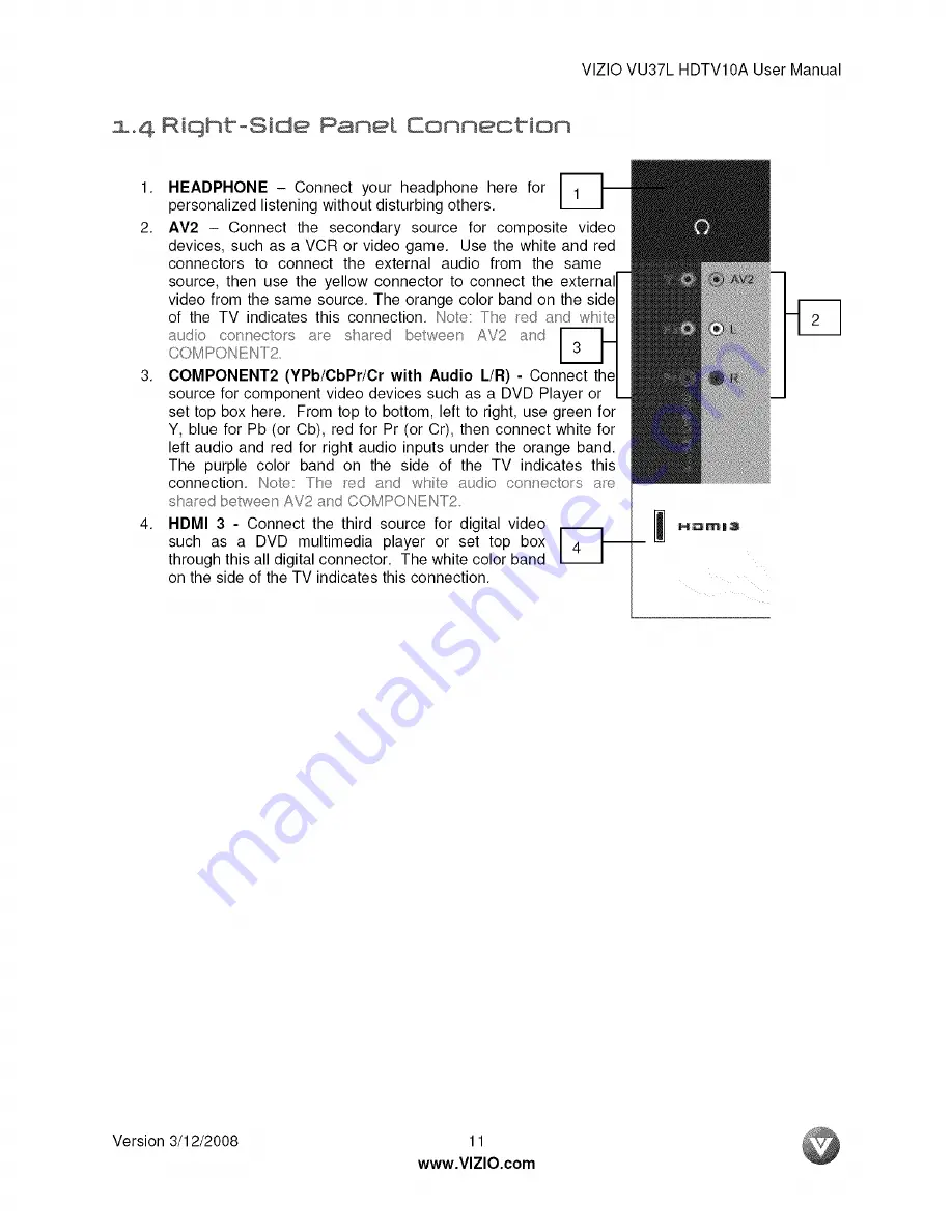 Vizio VU37LHDTV10A User Manual Download Page 11