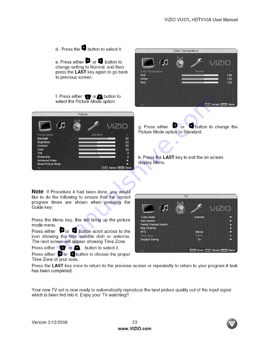 Vizio VU37LHDTV10A User Manual Download Page 33