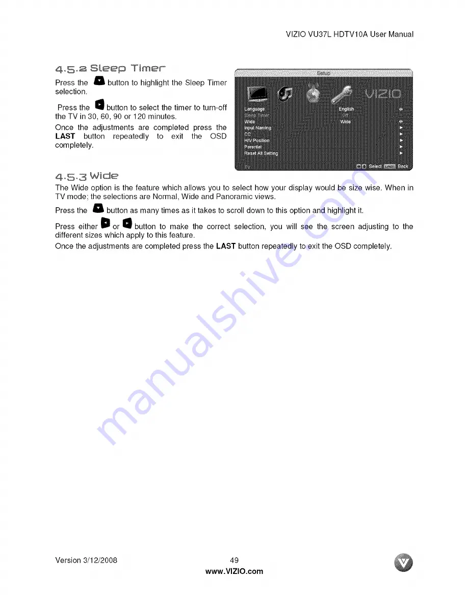 Vizio VU37LHDTV10A User Manual Download Page 49