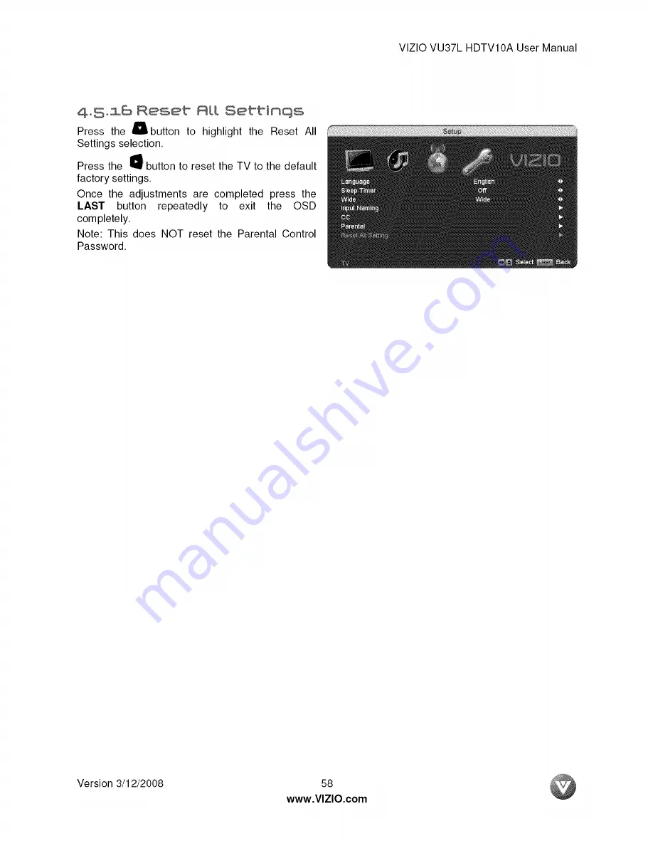 Vizio VU37LHDTV10A User Manual Download Page 58