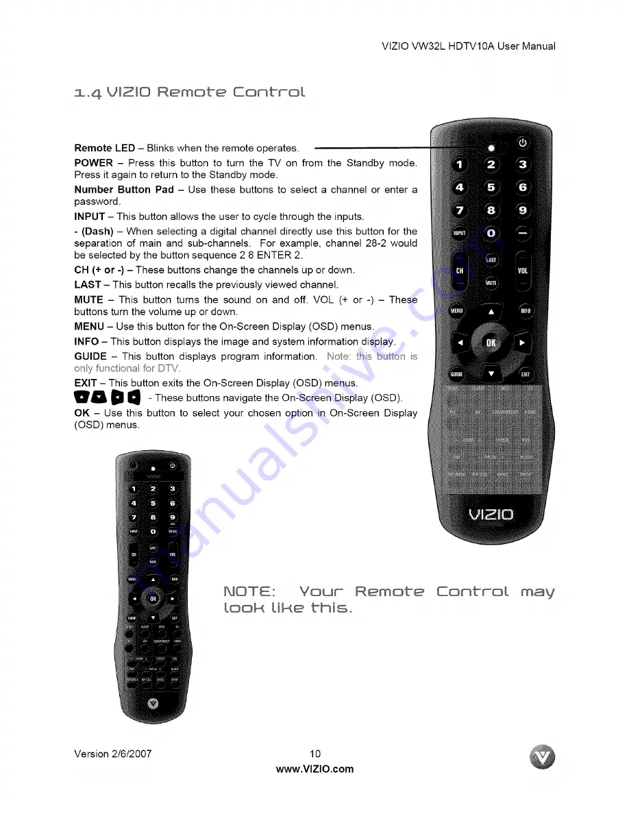 Vizio VW32LHDTV10A User Manual Download Page 10