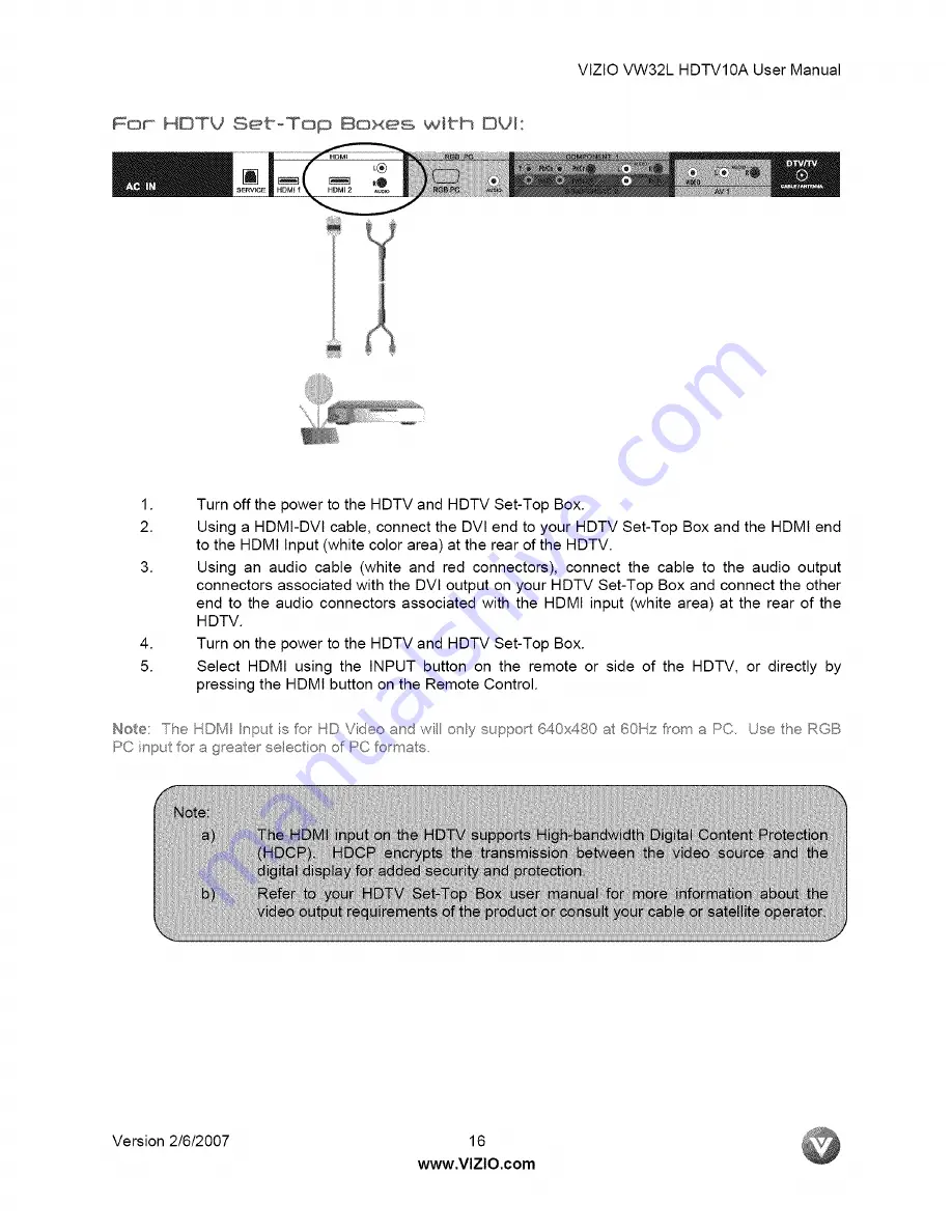 Vizio VW32LHDTV10A Скачать руководство пользователя страница 16