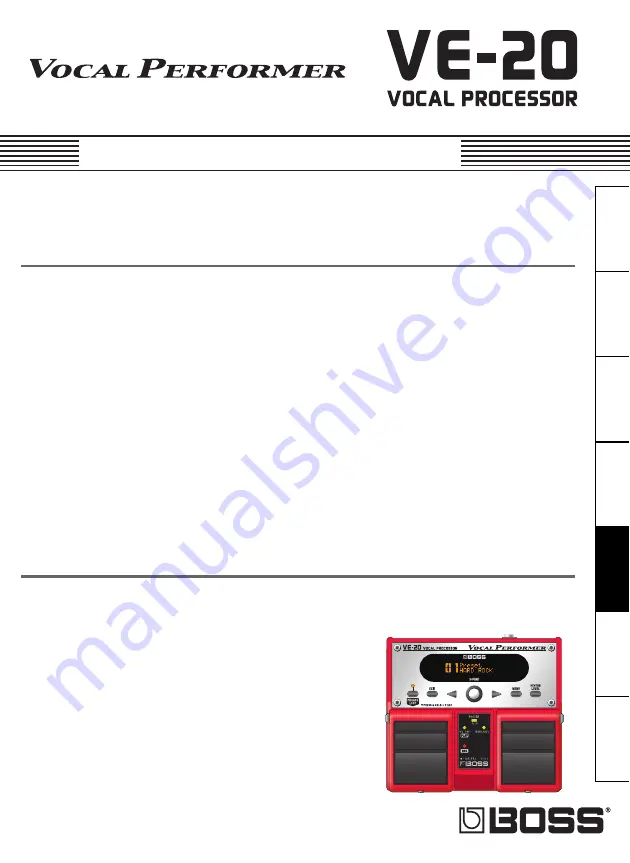 Vocal Performer VE-20 Owner'S Manual Download Page 83