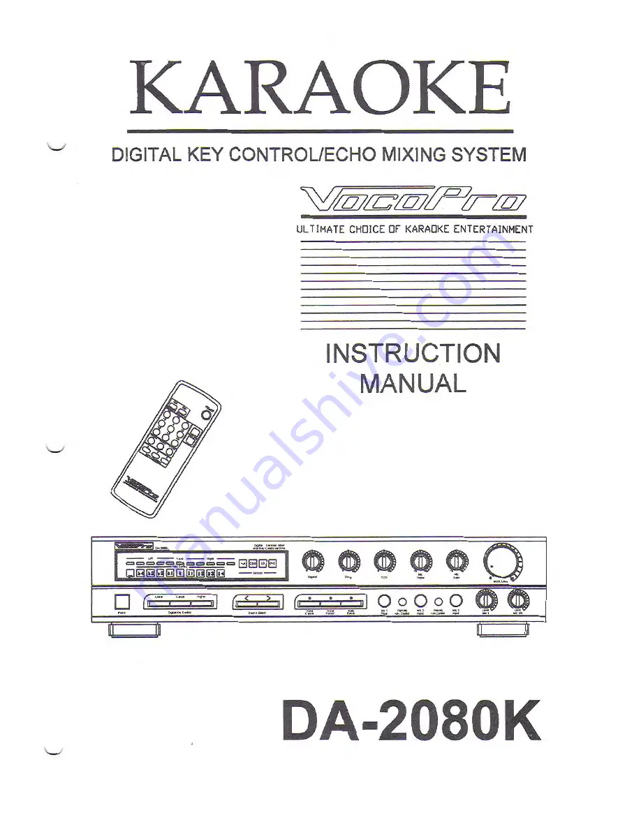 VocoPro DA-2080K Instruction Manual Download Page 1