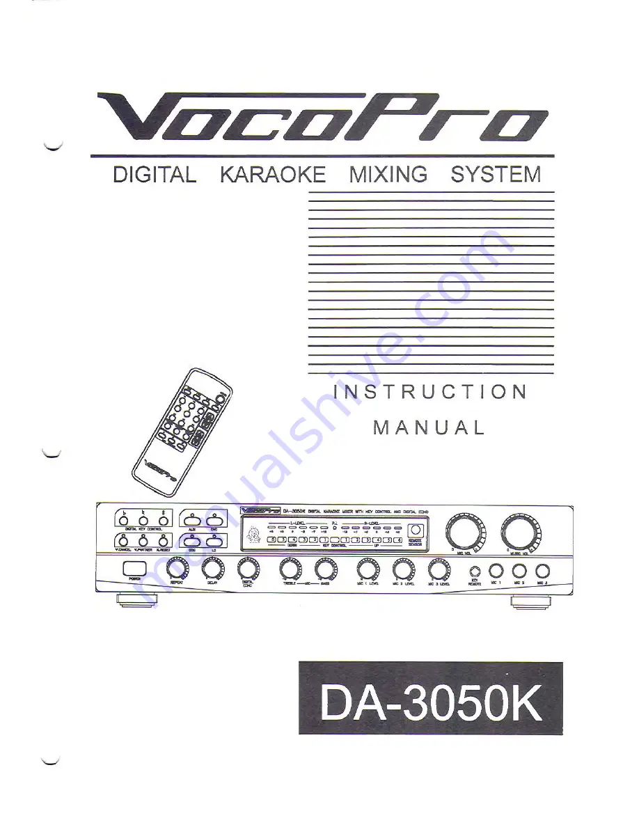 VocoPro DA-3050K Instruction Manual Download Page 1